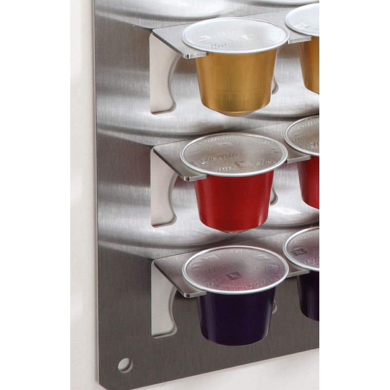 Vertical Stainless Steel Capsule Holder for 18 Nespresso Coffee Capsules