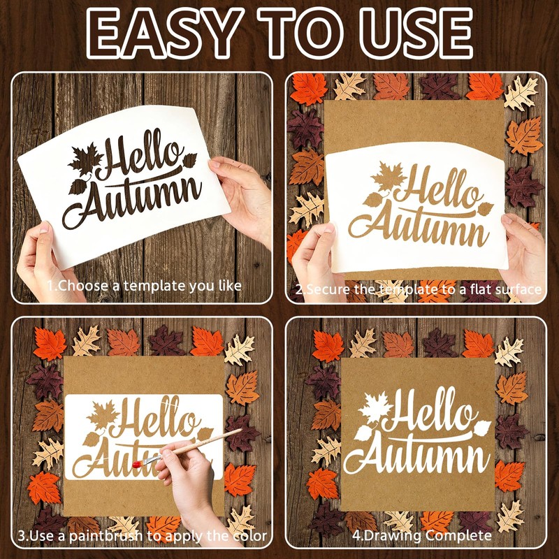 18 PCS Fall Stencils for Door Mats Crafts