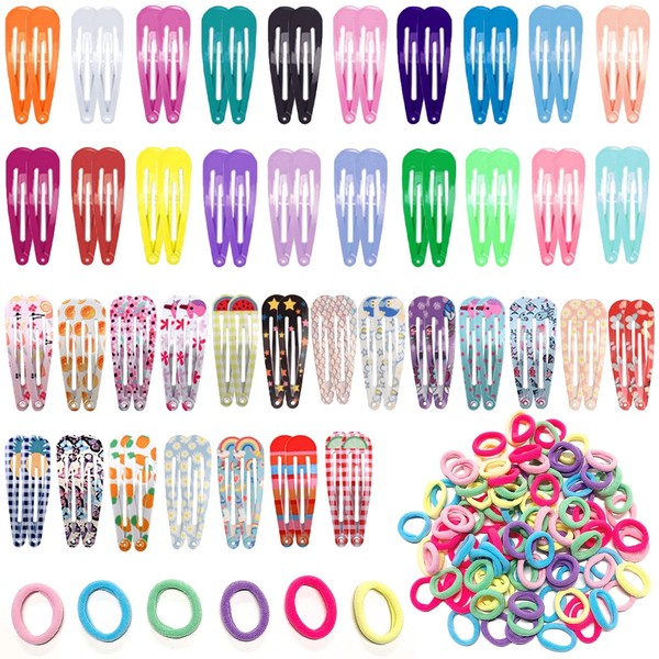 180 Stück, 80 Haarspangen aus Metall + 100 Gummibänder, Zubehör