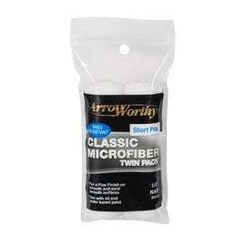 Arroworthy Classic 4" Microfiber Mini Rod Style Twin Pack Short Pile (Compatible with 4" Push fit Roller Frame)