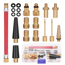 HAPPY FINDING Bicycle Valve Adapter Set - 30 Pieces, High-Quality Valve Adapter for Air Pump and Compressor, Bicycle Pump Accessories for DV AV SV