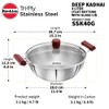 Hawkins 4 Litre Deep Kadhai, Triply Stainless Steel Kadai with