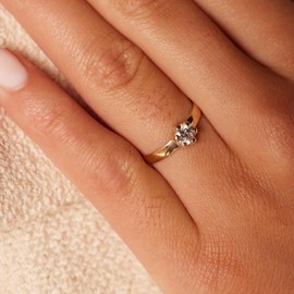 Lucardi - Women's Ring - Jewellery - Gift Gold, 585 gold, Cubic Zirconia