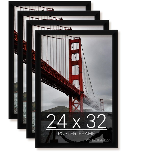 wallsthatspeak 24x32 Black Picture Frame for Puzzles Posters Photos or