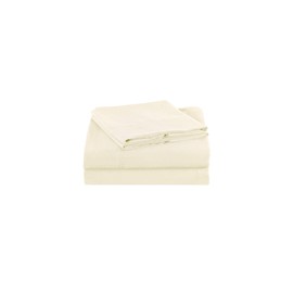 Generic Queen 4PC Bed Sheet Set- Cooling, Hotel Quality 1800 Thread Count, Fade Resistant, Wrinkle Free, Ultra Soft, Shrink Resistant, Deep Pocket Bedding- 4 Piece Set (Ivory, Queen)