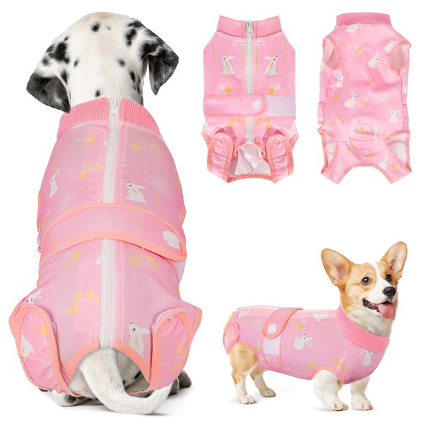 Lukovee Recovery Suit for Dogs, Zipper On Recovery Suit for