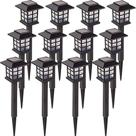 LAUREL CANYON Solar Pathway Lights 12 Pcs, Outdoor Solar Landscape Decorative Lights, Automatic Walkway Lights with LED Light Bulbs for Garden, Path, Yard, Lawn, Square
