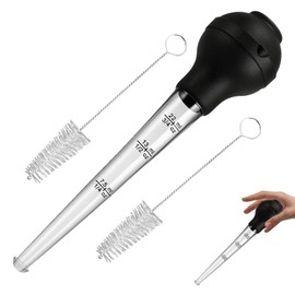 Turkey Baster, 3-Piece Baster for Cooking with Cleaning Brushes, Long Pipette for Marinating Meats, Turkey Beef Pork Kitchen Tool for BBQ, Festival Cooking, Barbecue preparations