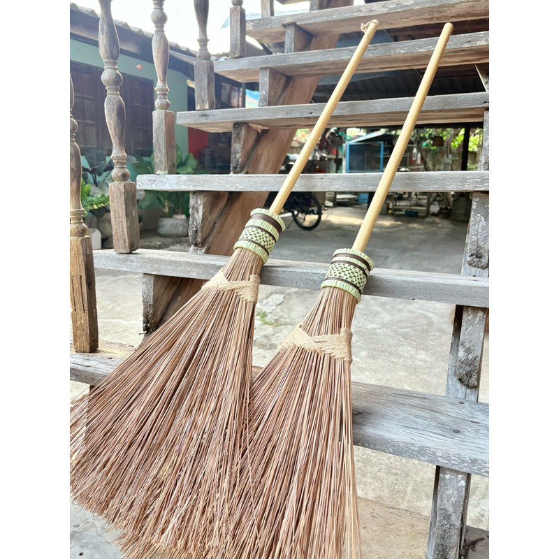 Garden Broom - Coconut Broom 55 Inch, Heavy Duty Sweeping
