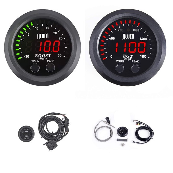 ZHSYMX Universal Exhaust Gas Temperature EGT Gauge Turbo Boost/Vacuum Gauge