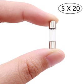 Tnisesm 60 Pcs F5AL Fast-Blow Fuse 5A 250 V Glass Fuses 5 x 20mm/0.2" x 0.75" 5 x 20-5A