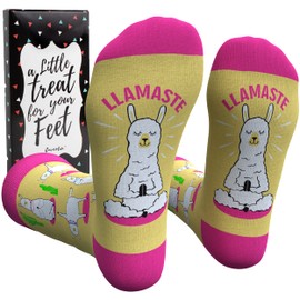 Women's Novelty Socks with Gift Box Cat Lover Dog Mom Book Lover Cat Mom Llama Unicorn Sloth Corgi Pug (Llama)