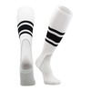 TCK Striped Baseball Stirrups Pattern C (White/Black, Large)