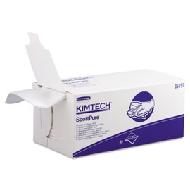 Kimtech SCOTTPURE Wipers, 1/4 Fold, 12 x 15, White, 100/Box, 4/Carton (KCC06121)
