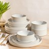 TheTerra Ceramic Dinnerware Sets for 4, 12 Pieces Porcelain Lightweight