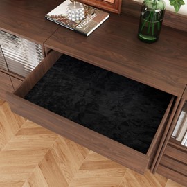 CRE8TIVE Crinkle Crushed Velvet Wallpaper 12"x80" Black Peel and Stick Wallpaper Self Adhesive Velvet Flocking Liner for Jewelry Drawer Box Lining Black Felt Sheets for DIY Crafts Displays Accent Wall