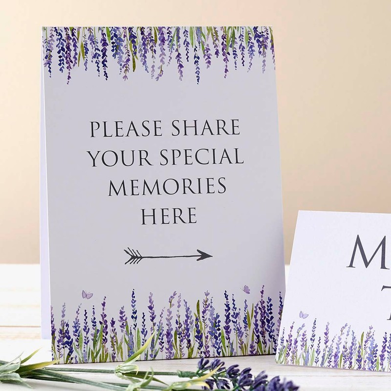 ANGEL & DOVE Lavender Set of 2 Funeral Memory Table