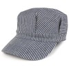 Armycrew Oversized Classic Conductor Cotton Engineer Army Cap, Blue Stripe,
