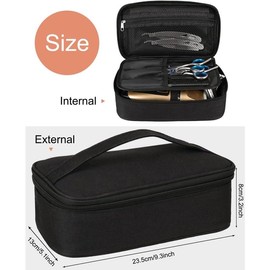 Barber Tool Bag, Hair Clipper Bag Hair Cutting  Storage Bag Shaving Kits Haircut Accessories Organizer Bag Gift for Women (Black)