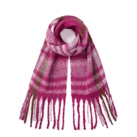 kaliya Womens Winter Scarf for Women Chunky Oversized Plaid, Women's Fashion Scarves Colorful Large Christmas Blanket Scarf(Purple)