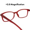 Birdz BPA Free Non Carcinogenic Readers Red Frame Clear Lens