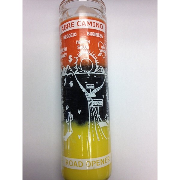 Road Opener (Abre Camino) 3 Color Candle in Glass - Silkscreen
