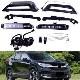 BestParts Pair Fog Lights Set Compatible with Honda CR-V CRV 2017-2019 With Covers & Switch & Brackets and Wiring Kit Replaces HO1038134 HO1039134 71166-TLA-A00 71116-TLA-A00 HO2593141 HO2592141