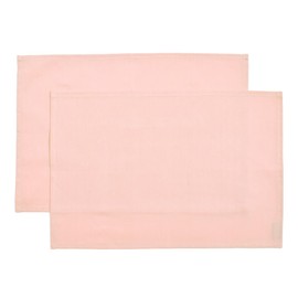 Style Decor W2804600 Placemat, 100% Cotton, Set of 2, Washable, Fabric, 11.8 x 17.3 inches (30 x 44 cm), Standard, Solid Ox, Pastel Pink