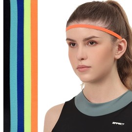 5 Pcs Sport Stirnband Dünn, Kinder Elastische rutschfeste Stirnbänder, Sport Haarband Silikon für Kinder, Damen, Frauen, Mädchen