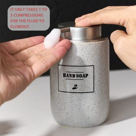 GIRLUFO Foaming Soap Dispenser Set,2 Pcs Foam Soap Dispenser for Bathroom&Kitchen,Bathroom Soap Dispenser Set with Foam Soap Pump,12OZ Grey Soap Dispenser for Hand Wash,Dish Soap(Ceramic)