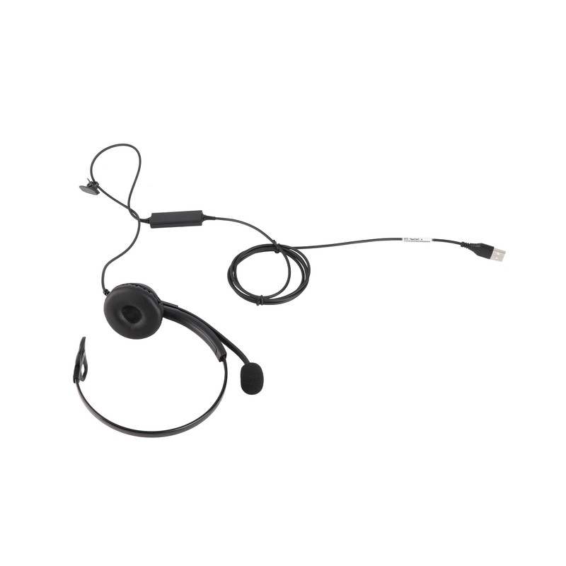 Single Ear Headset Comfortable Lightweight Noise Canceling Wired Computer Headset