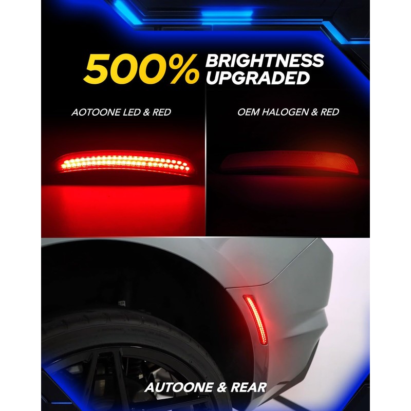 AUTOONE LED Side Marker Lights Red & Yellow Compatible with
