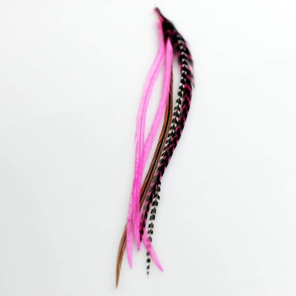 Hot New Pet Craze 5"-7" 5 Pink Grizzly Feather Hair Extensions for Your Dog or Pet