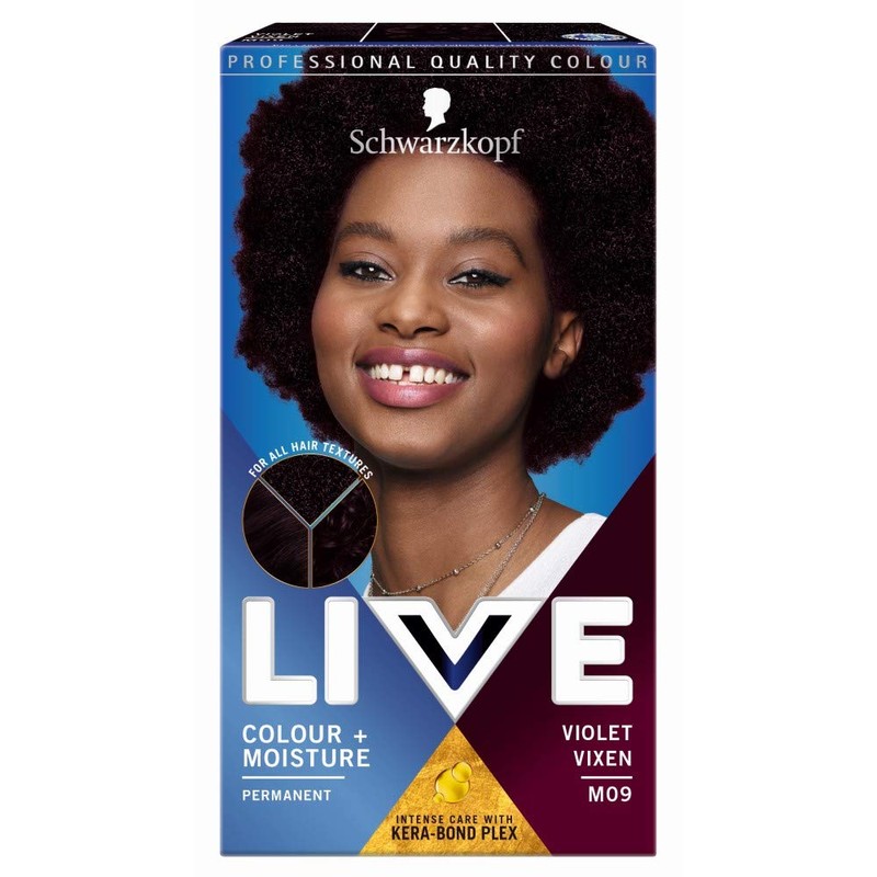 Schwarzkopf Live Colour + Moisture Dark Purple Hair Dye, 3-Pack