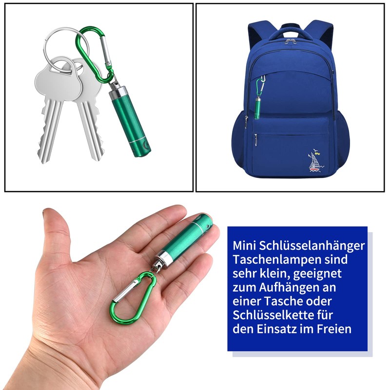 GOLDGE 14 Pieces LED Keyring Torch Mini Torch for Outdoor