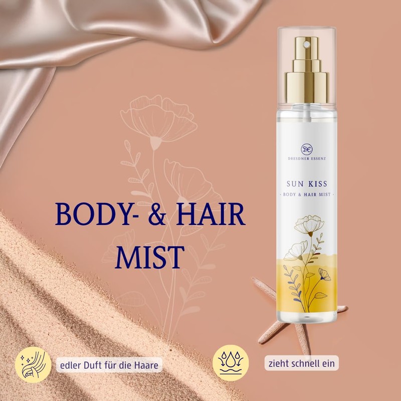 Dresdner Essenz Sun Kiss – Sommerlich-sinnliches Pflege-Set mit Duschgel 200ml,