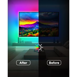 Daymeet LED Lights for TV, 9.8FT RGB TV LED Backlight for 32-43 inch TVs, USB Strip Lights Behind TV, Color Changing Sync with Music, Bluetooth App Controlled Led Lights for Bedroom Gaming Home Decor
