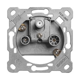 EDISION Antenna socket satellite universal TVE-301, terminal socket flush-mounted TV-R-SAT 3-hole, suitable for Sat DVB-S2, unicable, terrestrial DVB-T/T2, cable DVB-C, radio, FM, DAB+, DC pass, 3