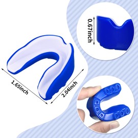 10 Protectores Bucales Deportivos Guardia de Goma Armadura de Dientes Guardián de Juego para Boxeo Baloncesto Fútbol Hockey Karate Baloncesto Lacrosse (Azul, Blanco)