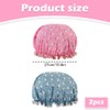 2 Pack Shower Caps for Women,Double Layer Waterproof, Elastic Band