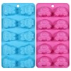 2pcs-Novelty Easter BUNNY HEAD & TAIL ICE TRAYS MOLDS Candy