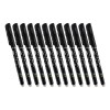 Set 12 Plumas Borrables Crown 4370-A Boligrafo Lapicero Color Negro
