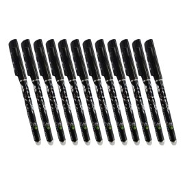 Set 12 Plumas Borrables Crown 4370-A Boligrafo Lapicero Color Negro