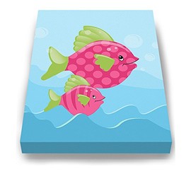 Boys & Girls Canvas Nursery Wall Decor - Adorable Ocean Fish & Whale Art Gifts - Great Baby Shower Presents for Nautical Sea Bedrooms & Playrooms - Choose from Designer Colors & Sizes