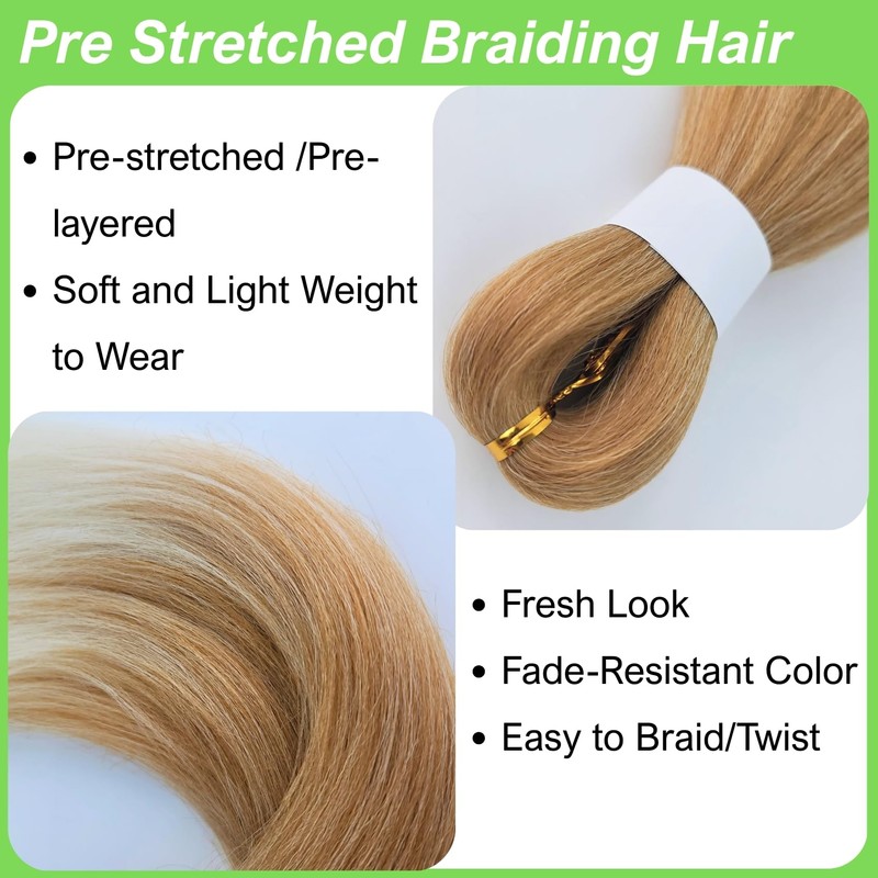 Capelli Biondi per Trecce Pre-Stirati Sintetici 27/613# Onde Profonde Boho