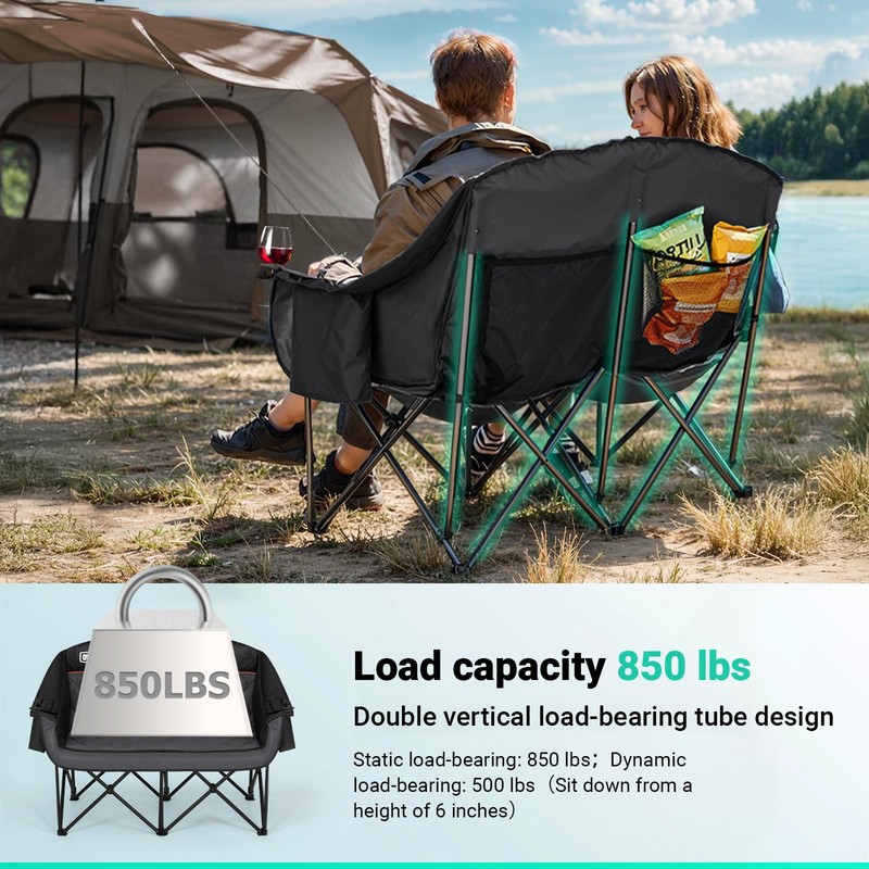 Overmont Oversized Double Camping Chair for Adults Supports up to