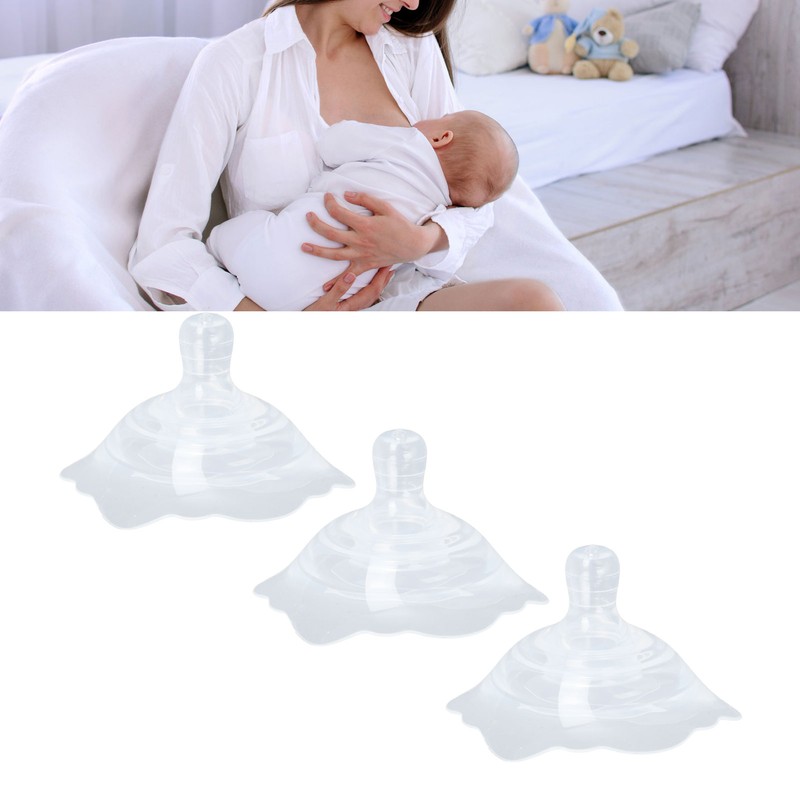 3Pcs Teat Shields 2 Layer Protective Cover for Breastfeeding Nursing