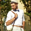 MASADA Mens Checked Bow Tie Pre-Tied Fully Adjustable Handmade with