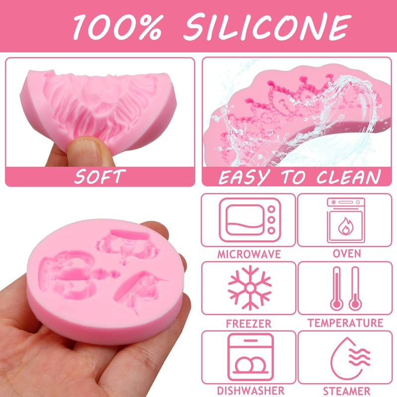 Royal Crown Silicone Molds Set, Lion and Tiara Fondant Molds,