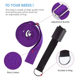 KimDaro Leg Stretcher, Door Flexibility & Stretching Leg Strap - Great for Ballet Cheer Dance Gymnastics or Any Sport Leg Stretcher Door Flexibility Trainer Premium Stretching Equipment (Dark Purple)